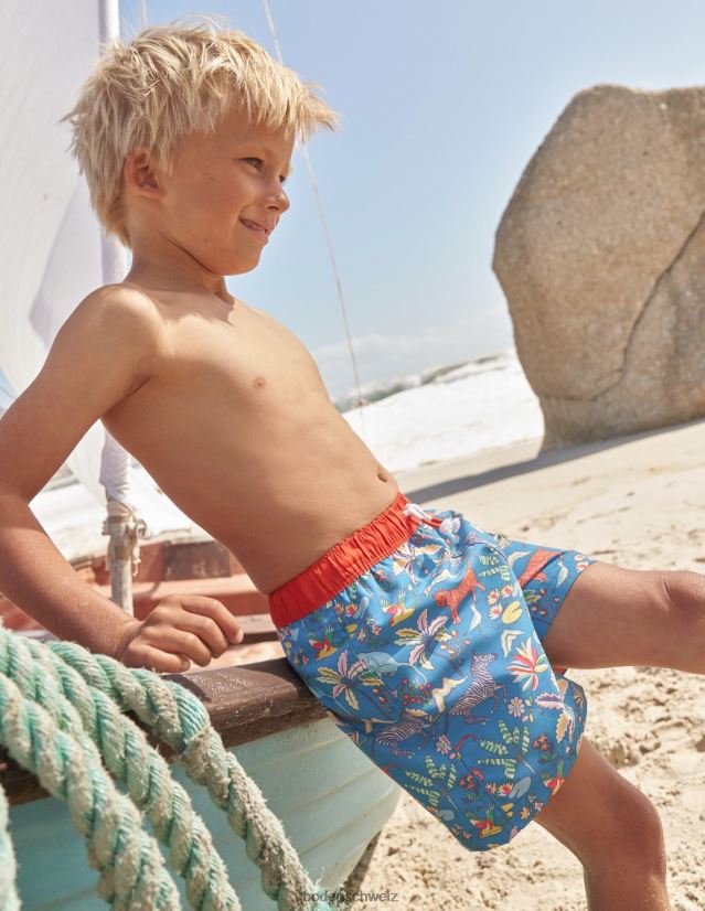 Boden Baby Badehose VH86PT435 Kleidung Inselblauer tropischer Garten
