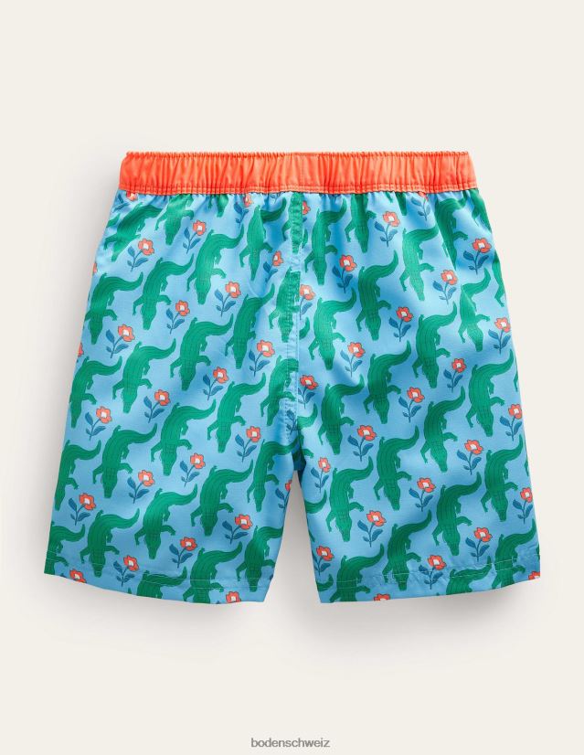 Boden Baby Badehose VH86PT465 Kleidung Aqua-Krokodil-Holzschnitt