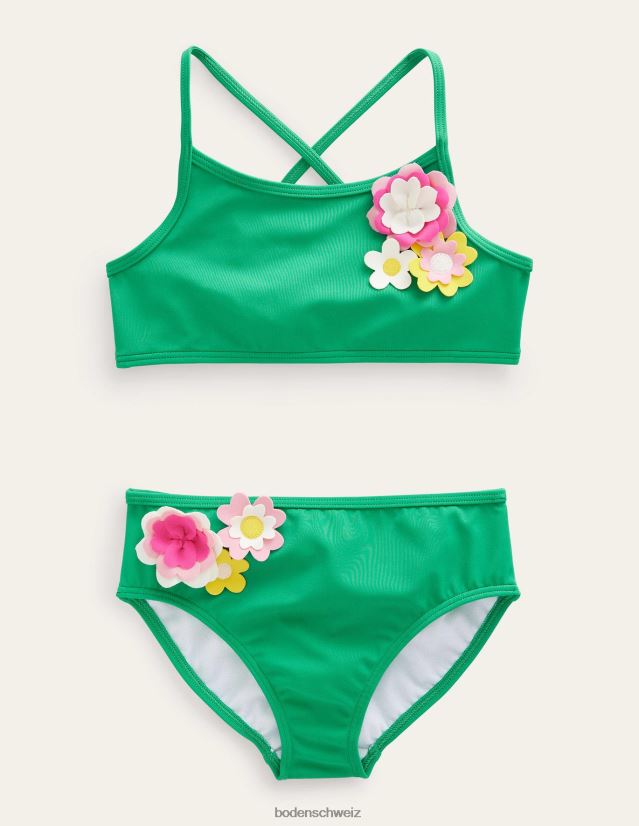 Boden Baby Flatterblumen-Bikini VH86PT3313 Kleidung grüner Pfeffer