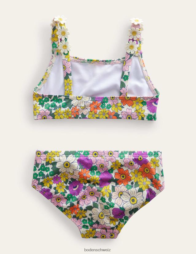 Boden Baby Gänseblümchen-Träger-Bikini VH86PT464 Kleidung Elfenbein und strahlende Orchideenblüten