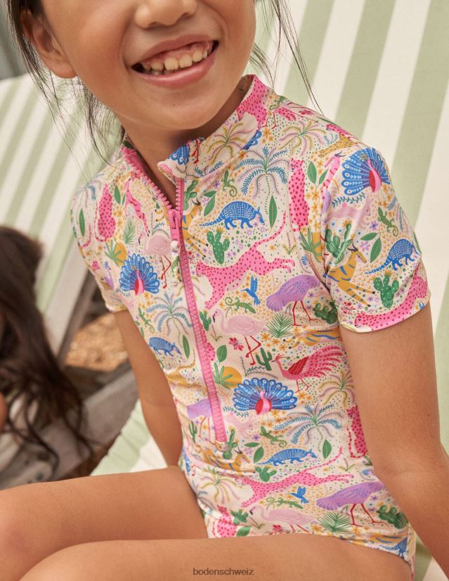 Boden Baby Kurzarm-Badeanzug VH86PT3449 Kleidung Dschungel mit mehreren Leoparden