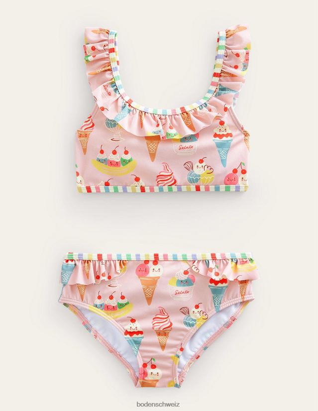 Boden Baby Rüschenbikini zum Zurückbinden VH86PT3375 Kleidung französisches rosa und kleines Eis