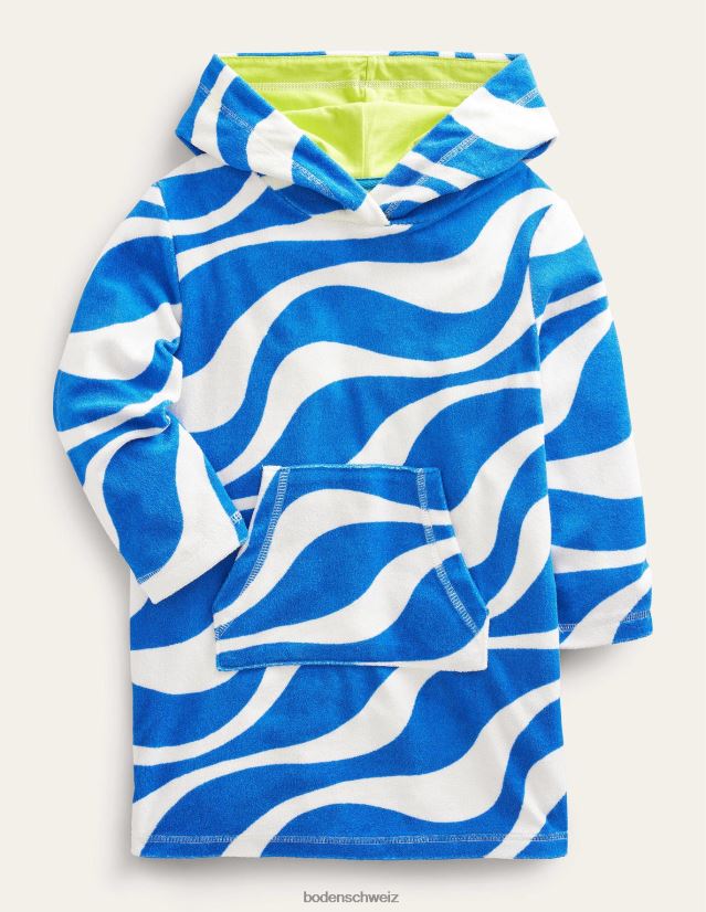 Boden Baby Strandkleid aus Frottee mit Muster VH86PT471 Kleidung Cabana blaue Wellen