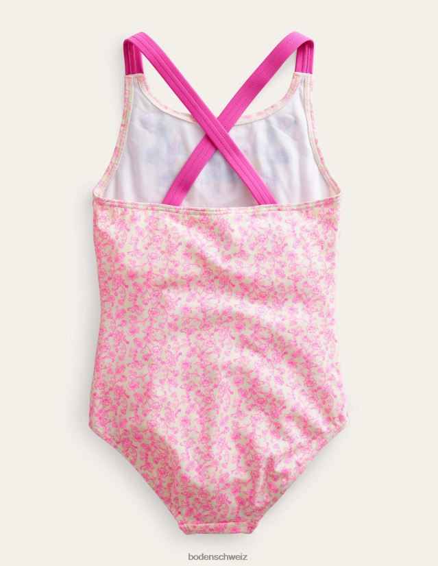 Boden Baby bestickter Badeanzug VH86PT441 Kleidung Festival rosa Sommerrebe