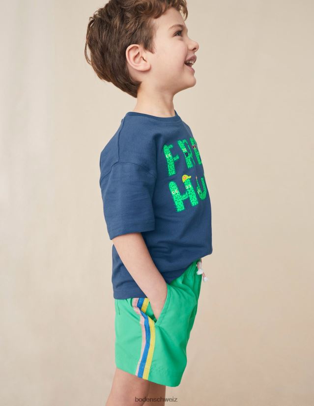 Boden Baby sportliche Streifenshorts VH86PT481 Kleidung Spargel