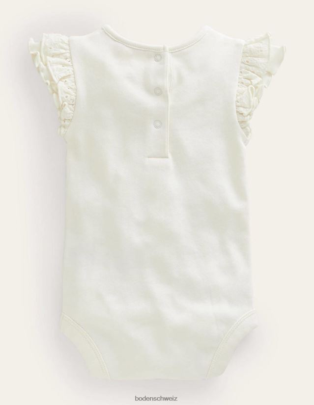 Boden Baby Body mit Stickerei-Ärmeln VH86PT3367 Kleidung Elfenbein