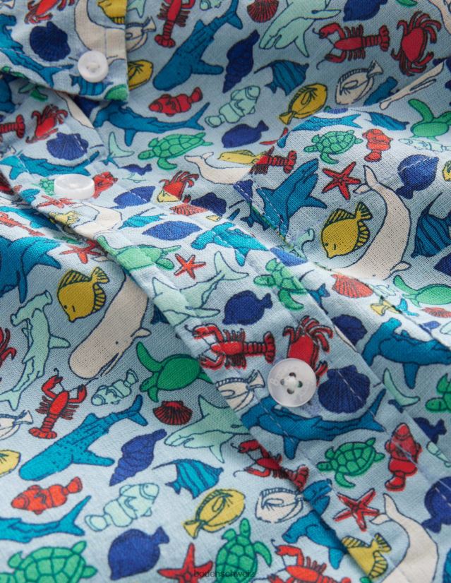 Boden Baby Baumwoll-Leinen-Hemd VH86PT3339 Kleidung Multi-Mikroriff