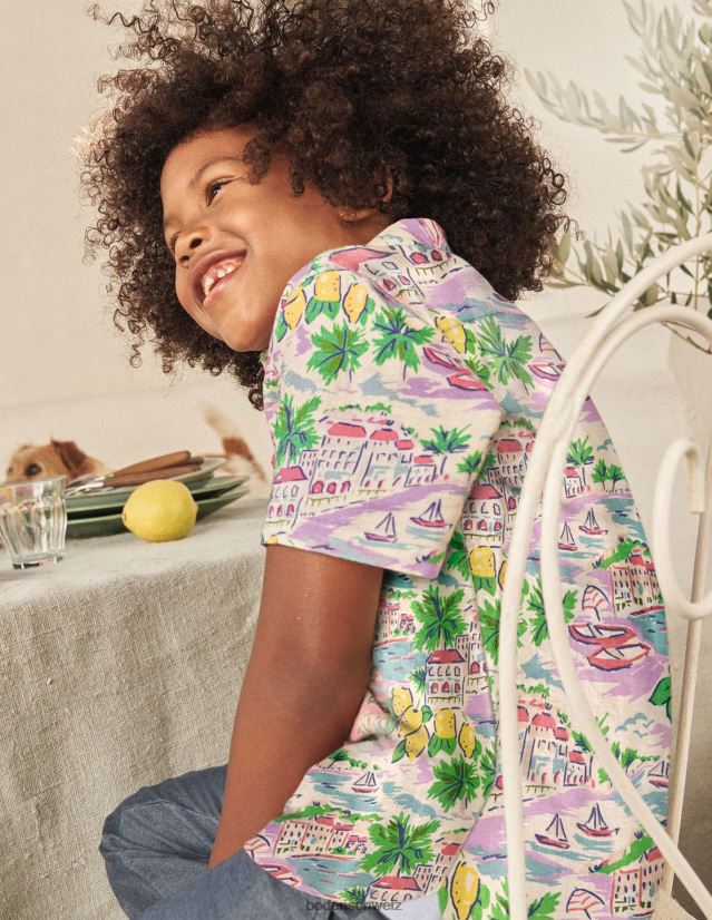 Boden Baby Baumwoll-Leinen-Hemd VH86PT3488 Kleidung Mehrszenendruck