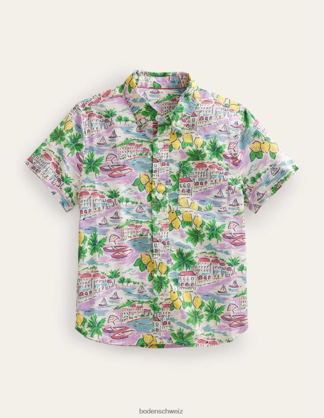 Boden Baby Baumwoll-Leinen-Hemd VH86PT3488 Kleidung Mehrszenendruck