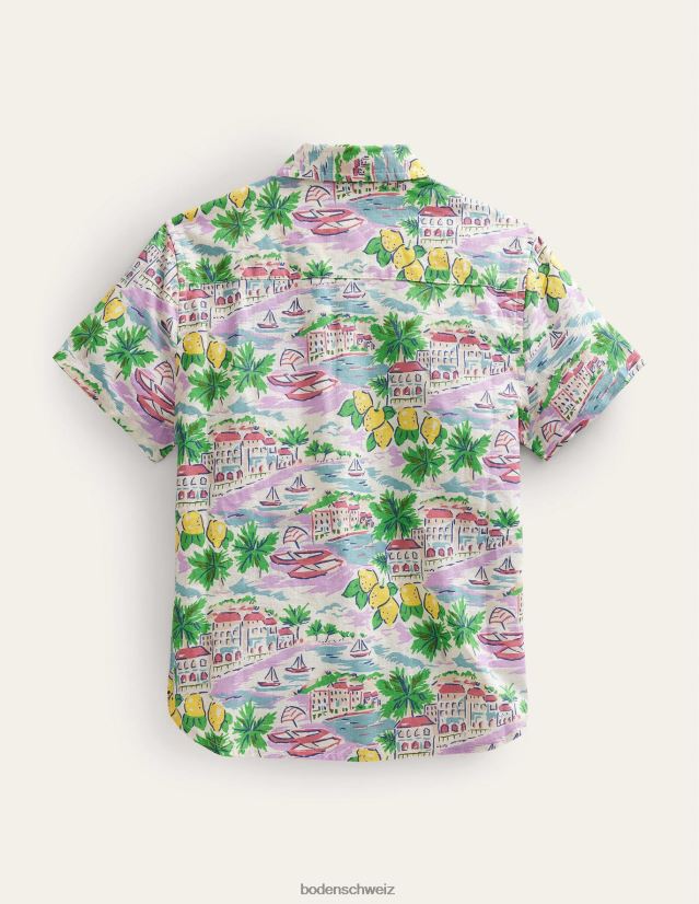 Boden Baby Baumwoll-Leinen-Hemd VH86PT3488 Kleidung Mehrszenendruck