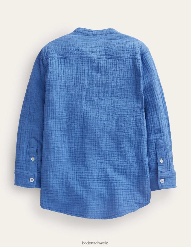 Boden Baby Grandad-Shirt aus doppeltem Stoff VH86PT3323 Kleidung Delfter Blau