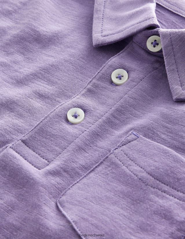 Boden Baby Poloshirt aus geflammtem Jersey VH86PT3314 Kleidung nebliger Lavendel