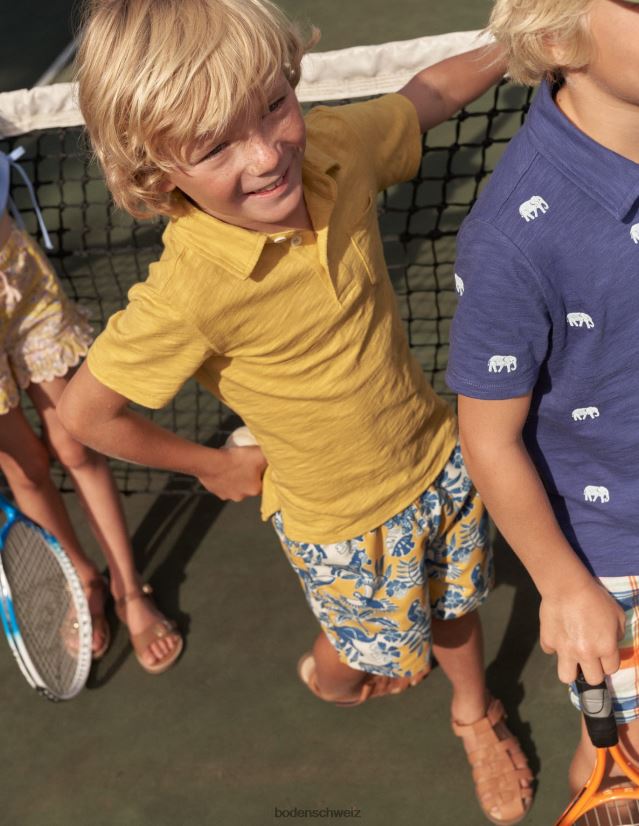 Boden Baby Poloshirt aus geflammtem Jersey VH86PT3408 Kleidung senfgelb