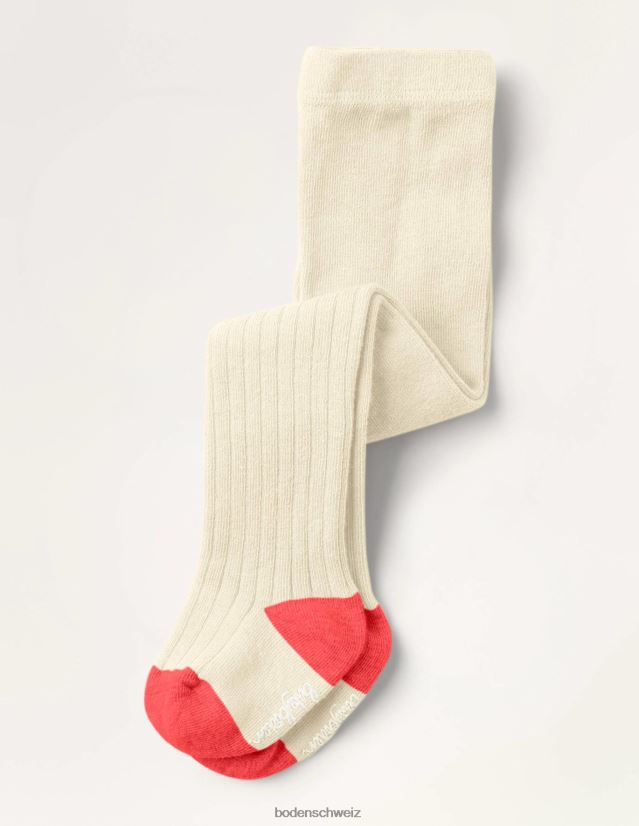 Boden Mädchen gerippte Strumpfhose VH86PT3121 Kleidung Elfenbein
