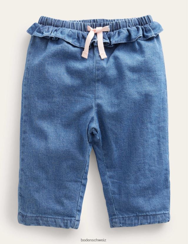 Boden Baby Gerüschte gewebte Unterteile VH86PT3351 Kleidung mittleres Chambray