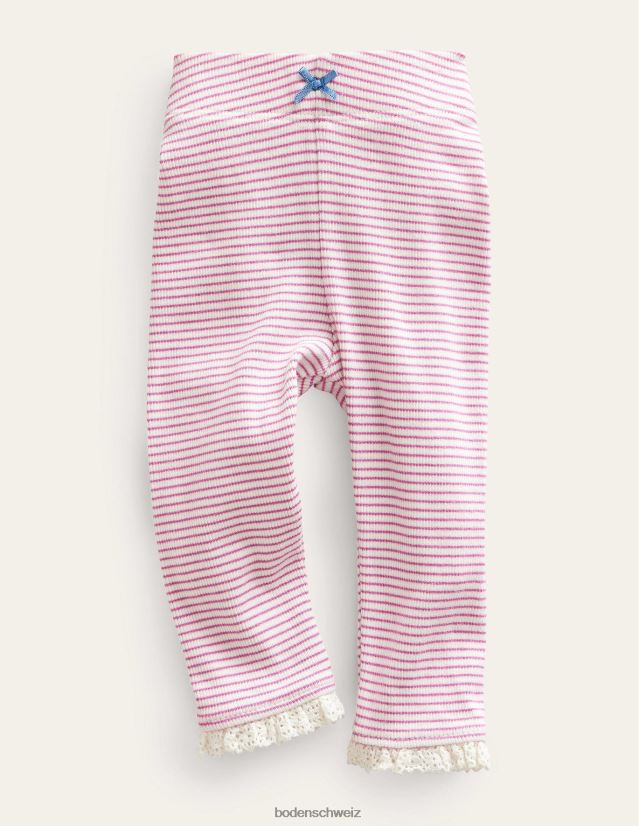 Boden Baby Leggings aus gerippter Spitze VH86PT3352 Kleidung Elfenbein/Rosa
