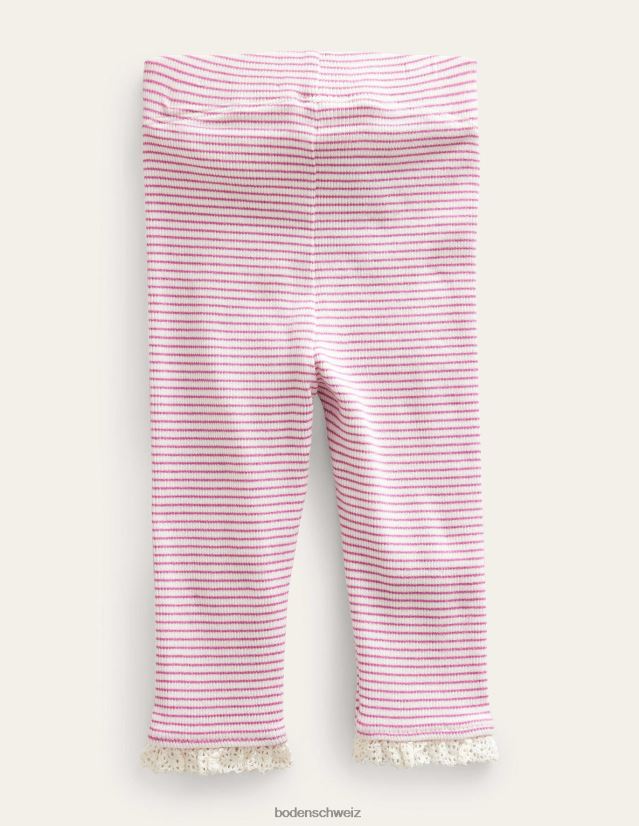 Boden Baby Leggings aus gerippter Spitze VH86PT3352 Kleidung Elfenbein/Rosa