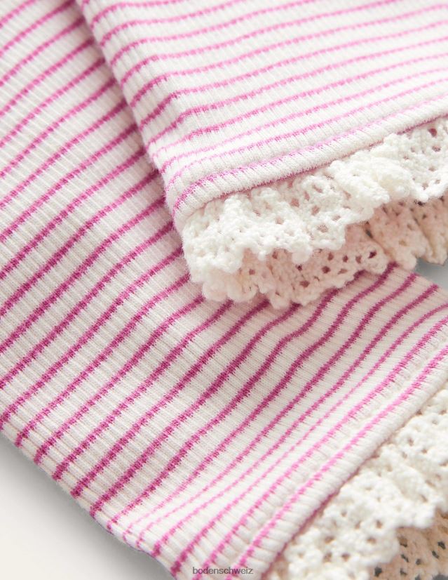 Boden Baby Leggings aus gerippter Spitze VH86PT3352 Kleidung Elfenbein/Rosa