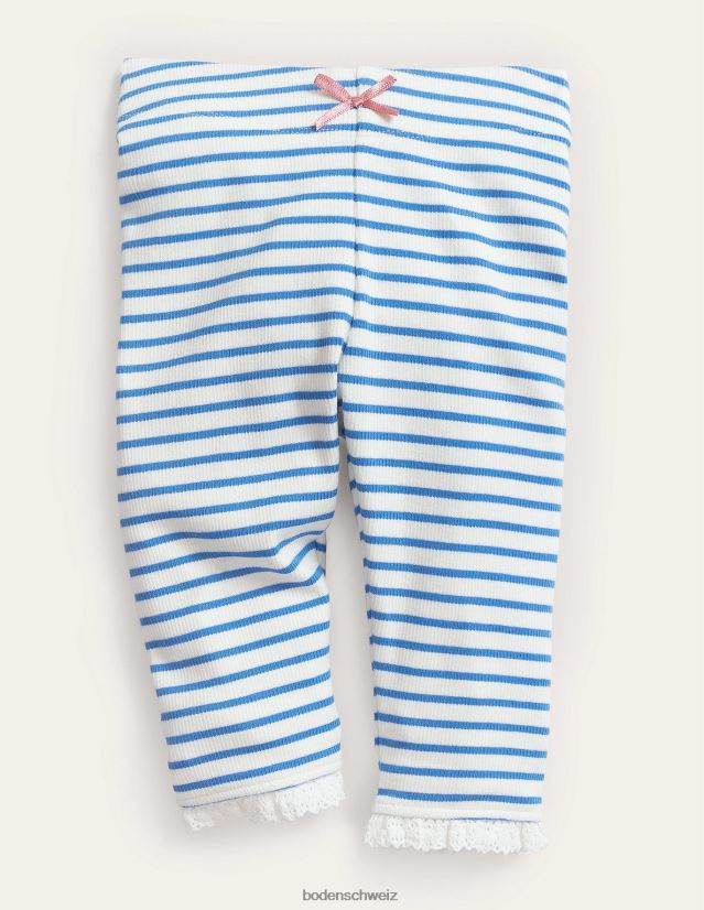 Boden Baby Leggings aus gerippter Spitze VH86PT3467 Kleidung Elfenbein/Penzanceblau