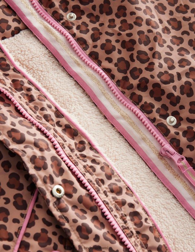 Boden Baby Anorak mit Sherpa-Futter VH86PT552 Kleidung Nuss-Leopardenmuster