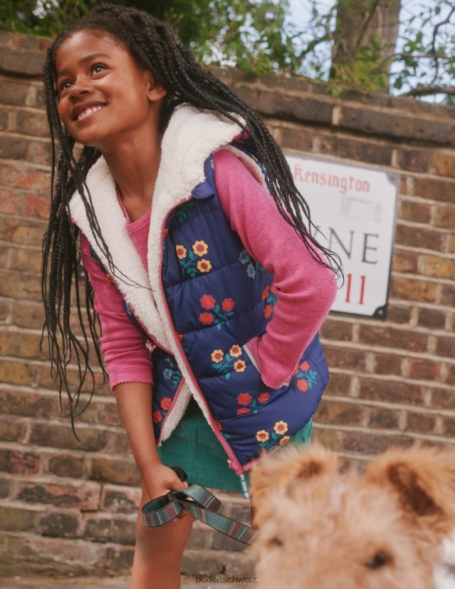 Boden Baby Wendeweste VH86PT547 Kleidung College-Marine-Blume