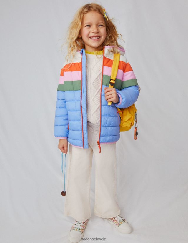 Boden Baby kuschelige, verstaubare, wattierte Jacke VH86PT3475 Kleidung Provenceblauer Streifen