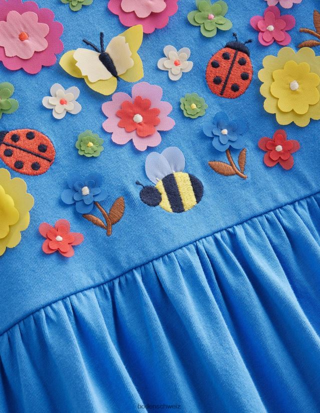Boden Baby Flatterkleid aus Jersey VH86PT3384 Kleidung Penzanceblaues Blumenmuster