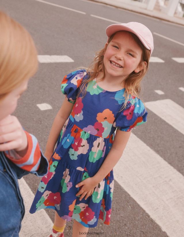 Boden Baby Gestuftes bedrucktes Baumwollkleid VH86PT345 Kleidung marineblau, malerisch blumig