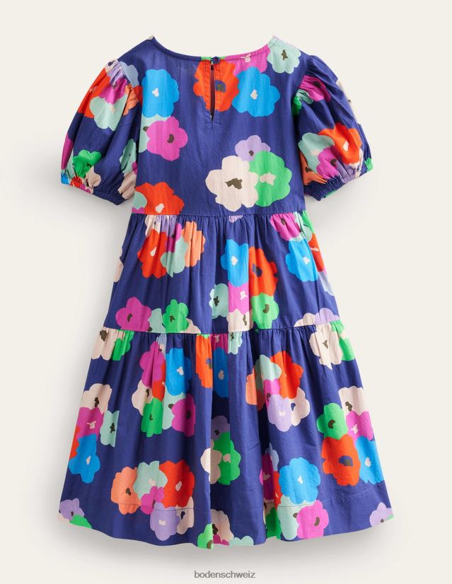 Boden Baby Gestuftes bedrucktes Baumwollkleid VH86PT345 Kleidung marineblau, malerisch blumig
