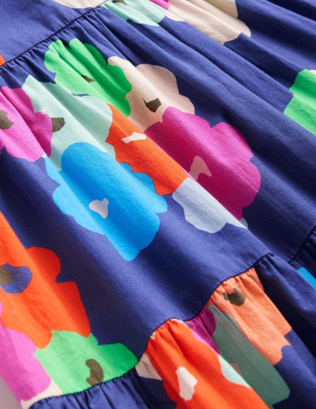 Boden Baby Gestuftes bedrucktes Baumwollkleid VH86PT345 Kleidung marineblau, malerisch blumig