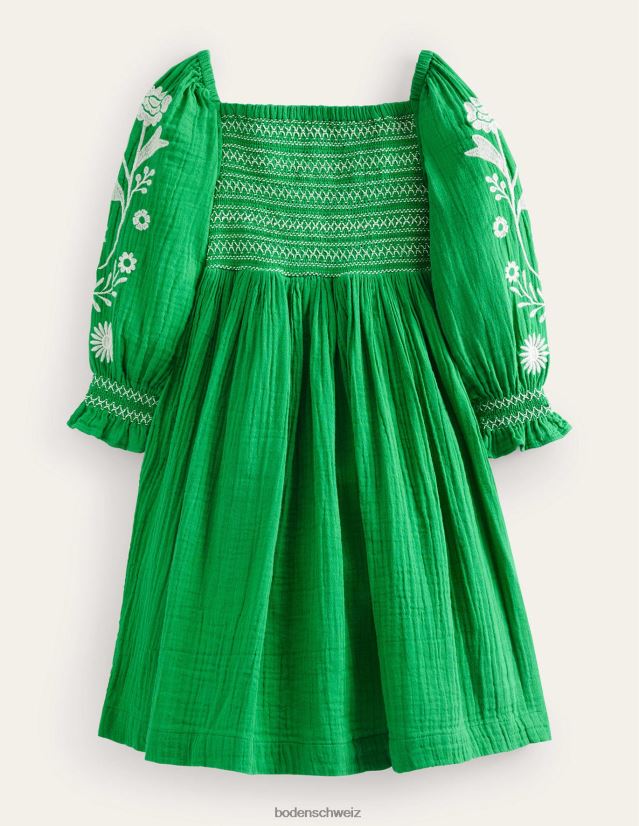 Boden Baby Gewebtes Kleid mit gesmoktem Oberteil VH86PT346 Kleidung Schulgrüne Gänseblümchen