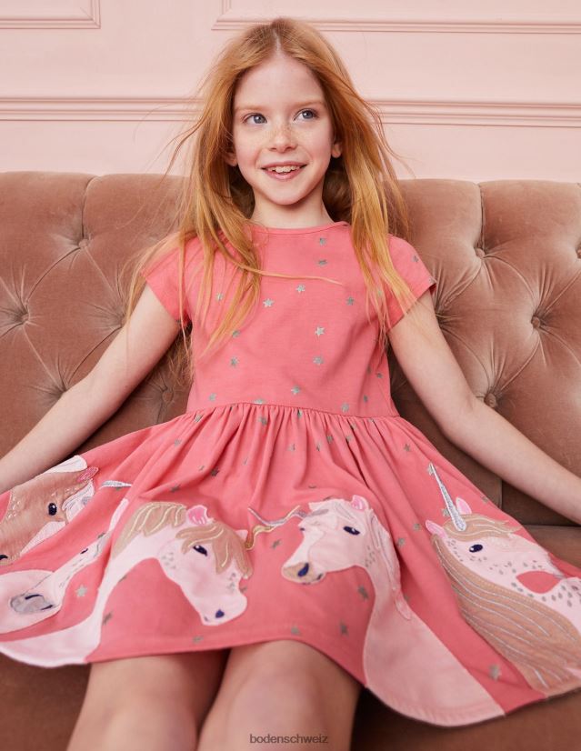 Boden Baby Jersey-Kleid mit Einhorn-Applikation VH86PT357 Kleidung Einhörner