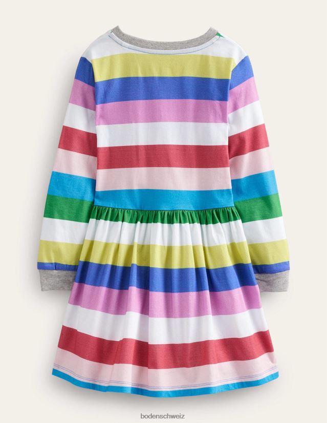 Boden Baby Jerseykleid mit Flammenmuster und Streifen VH86PT363 Kleidung Mehrstreifen