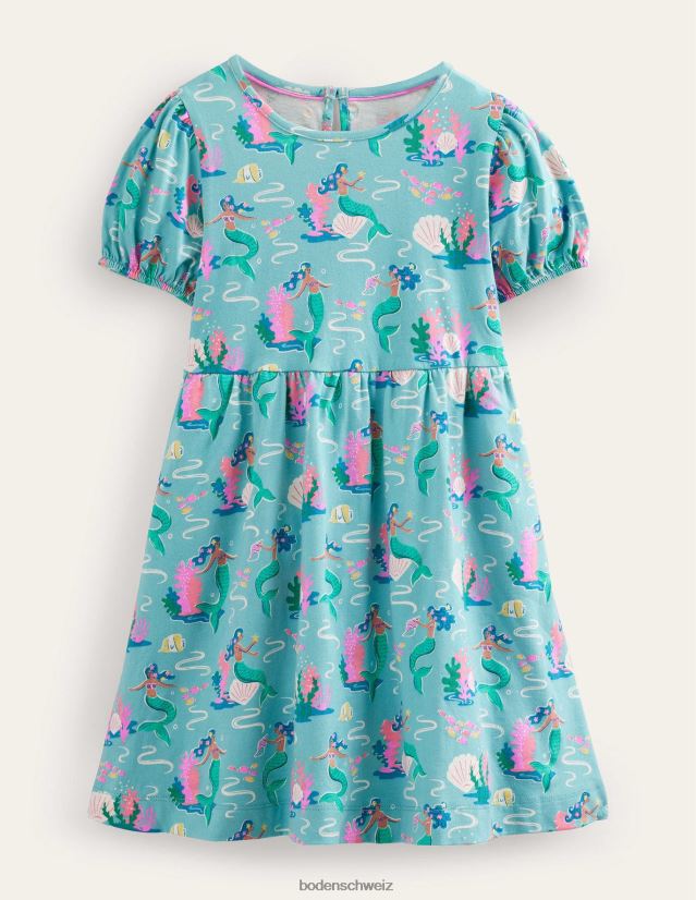 Boden Baby Kleid mit Puffärmeln VH86PT364 Kleidung Aqua meerblaue Meerjungfrauen