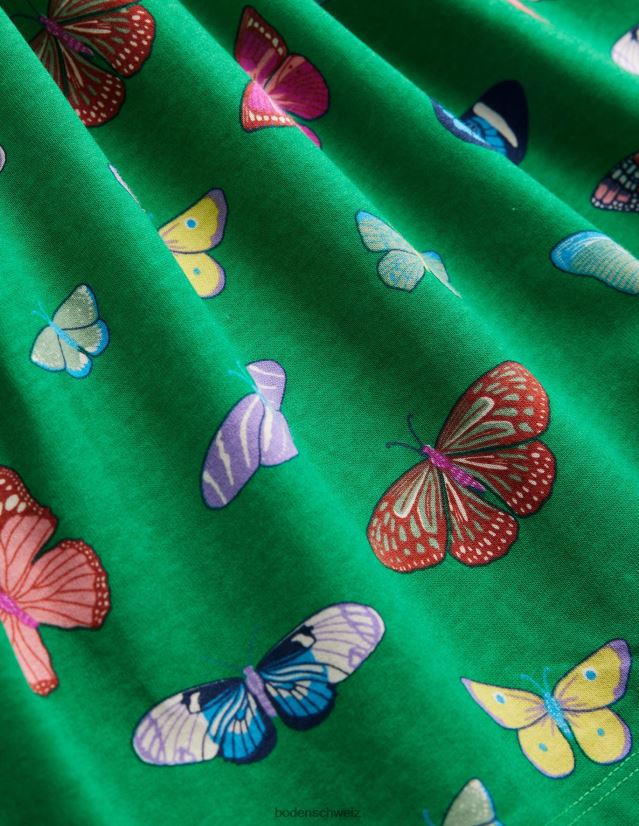 Boden Baby Lustiges Jerseykleid mit kurzen Ärmeln VH86PT349 Kleidung Wiesengrüne Schmetterlinge