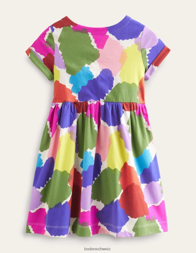 Boden Baby Lustiges Jerseykleid mit kurzen Ärmeln VH86PT350 Kleidung Multi-Paint-Patch