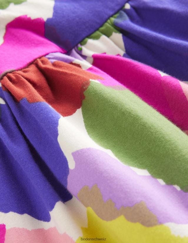 Boden Baby Lustiges Jerseykleid mit kurzen Ärmeln VH86PT350 Kleidung Multi-Paint-Patch