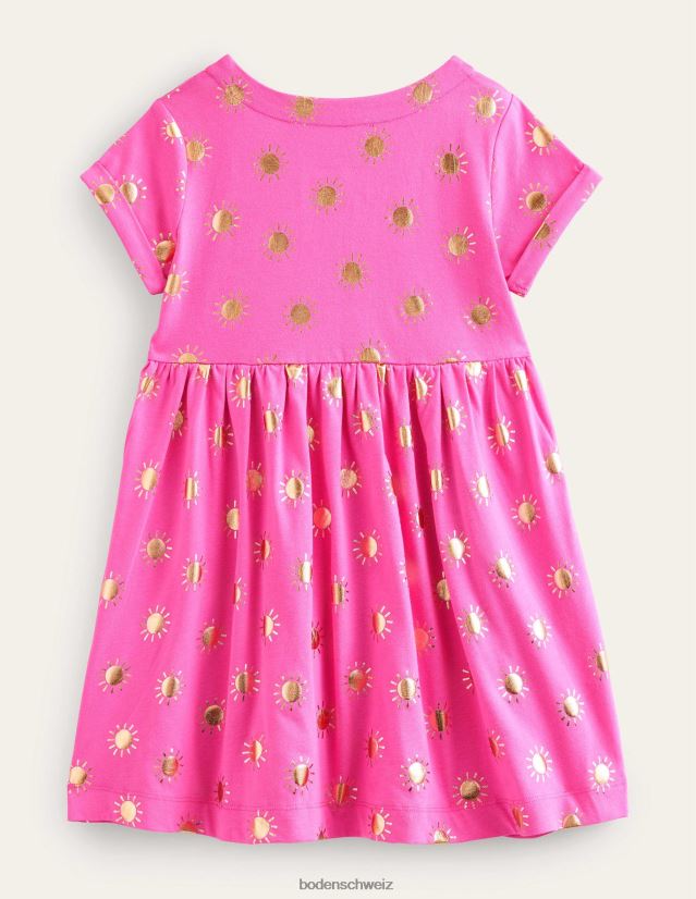 Boden Baby Lustiges Jerseykleid mit kurzen Ärmeln VH86PT376 Kleidung kitzelte rosa/goldene Sonnen