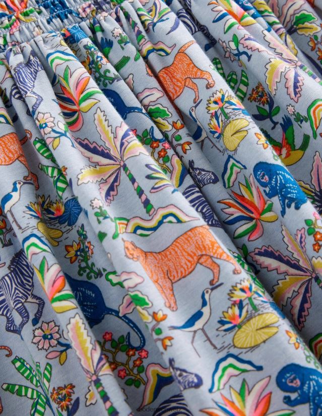 Boden Baby Midikleid aus gerafftem Jersey VH86PT371 Kleidung Surfblauer tropischer Garten