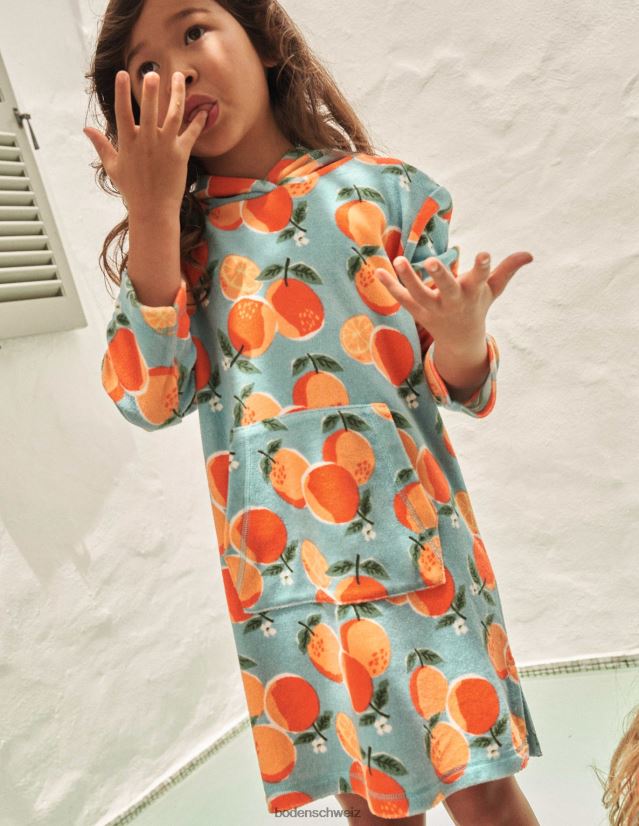 Boden Baby Strandkleid aus Frottee mit Muster VH86PT3464 Kleidung Aquablaue Orangen