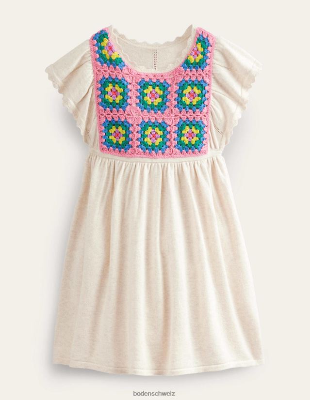 Boden Baby Strukturiertes Häkelkleid VH86PT347 Kleidung Ecru-Mergel