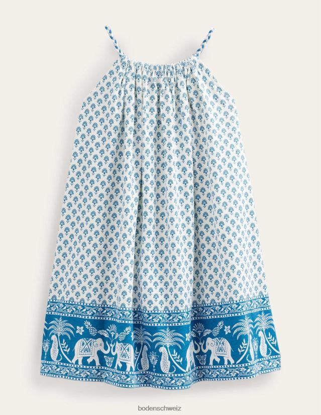 Boden Baby Trägerkleid aus geflochtenem Jersey VH86PT369 Kleidung Inselblauer Goa-Saum
