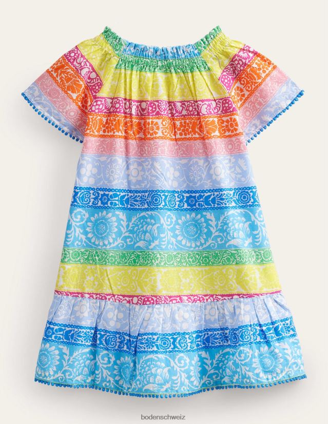 Boden Baby gesmokter Kaftan VH86PT3311 Kleidung Elfenbeinfarbene Multi-Tapetenstreifen