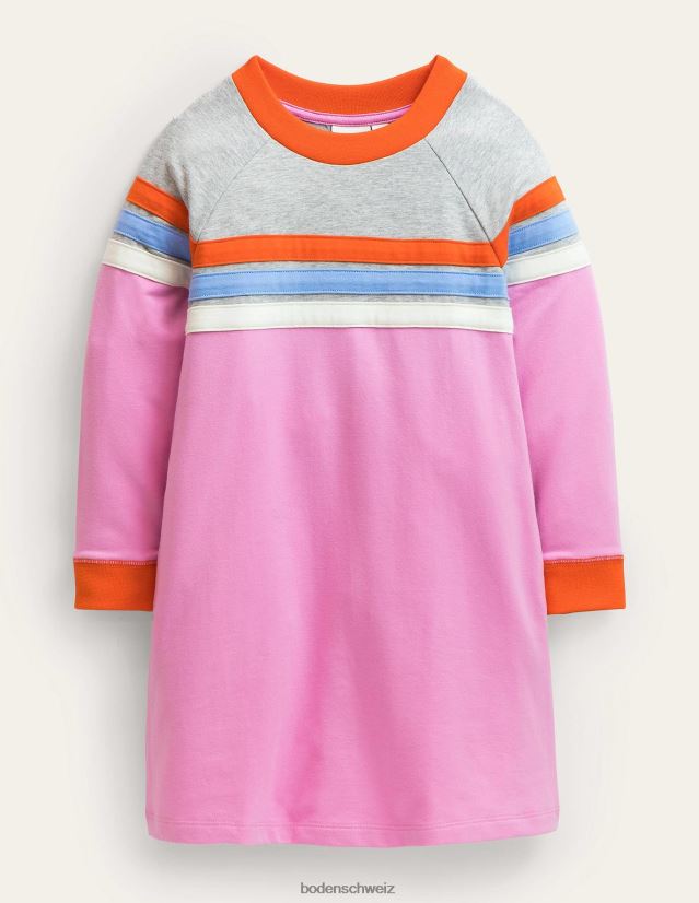 Boden Baby sportliches Raglankleid VH86PT3490 Kleidung lila Chiffonstreifen