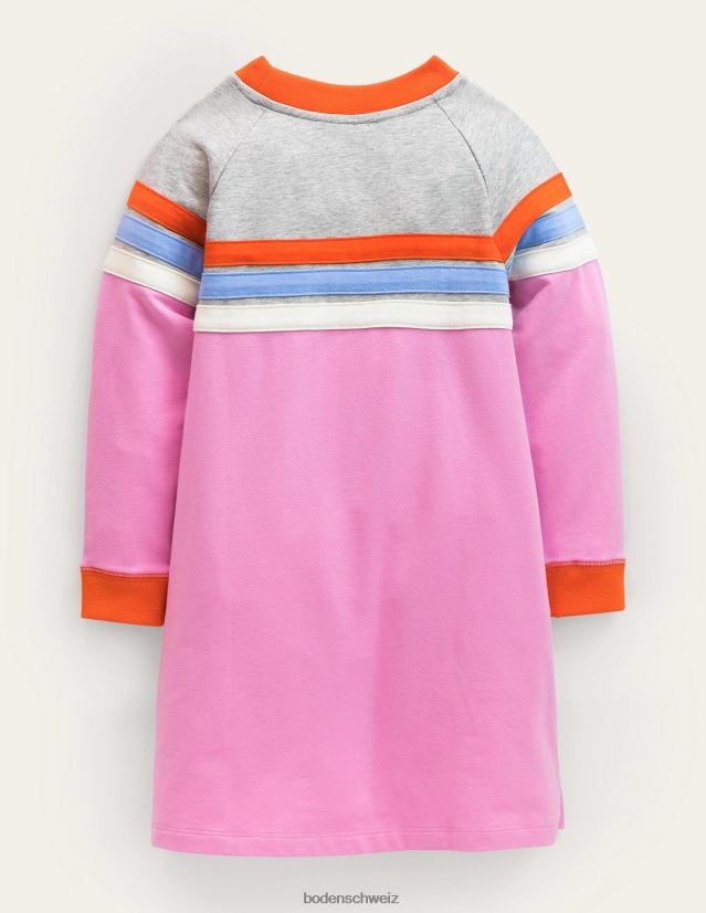 Boden Baby sportliches Raglankleid VH86PT3490 Kleidung lila Chiffonstreifen