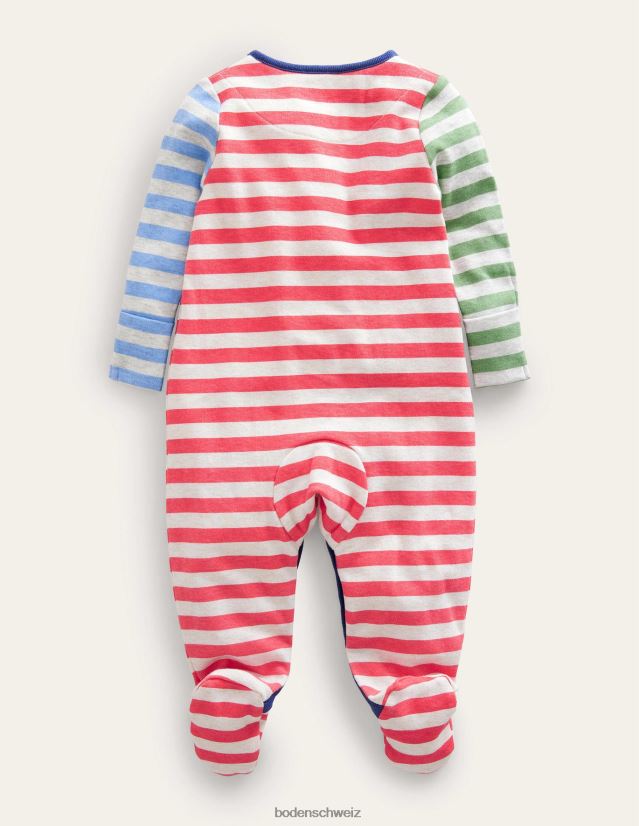 Boden Baby Gots Hotchpotch-Schlafanzug VH86PT3347 Kleidung heller Mehrstreifen