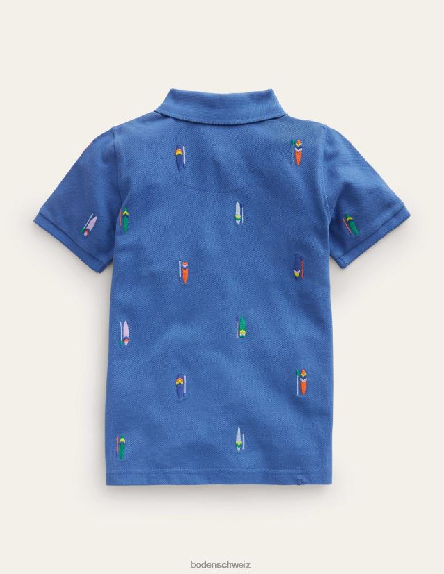 Boden Baby Besticktes Piqué-Poloshirt VH86PT414 Kleidung blaue Paddle-Boards