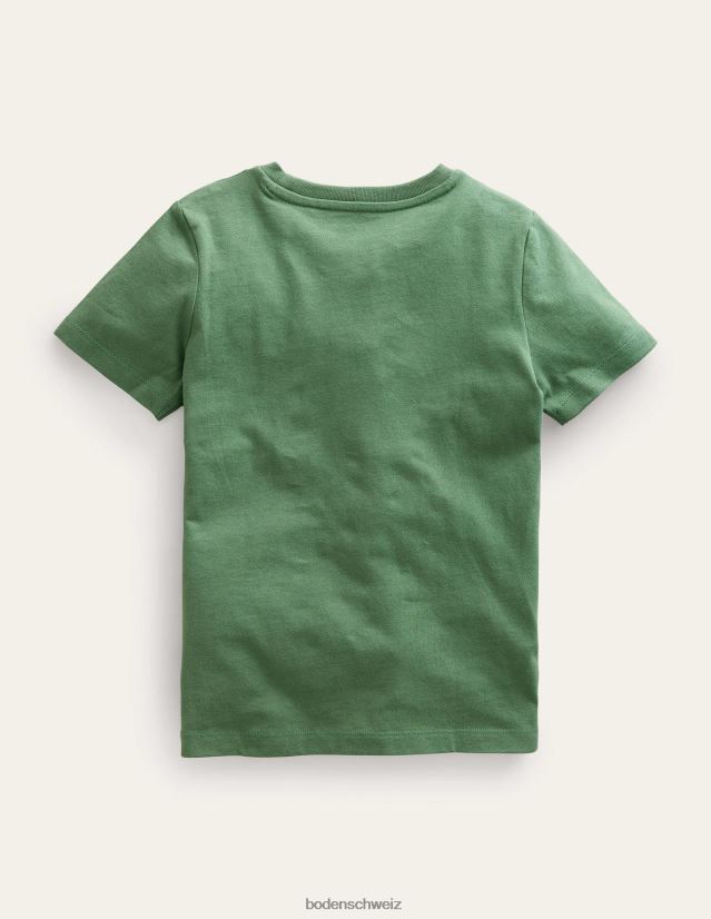 Boden Baby Bouclé-T-Shirt mit Dinosaurier-Print VH86PT415 Kleidung Rosmarin-Dinosaurier