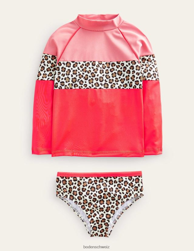 Boden Baby Gemustertes Rashguard-Set VH86PT3399 Kleidung weicher Trüffel-Leopardendruck
