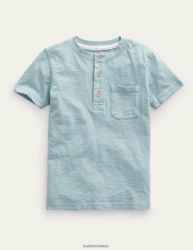 Boden Baby Henley-T-Shirt aus gewaschener Baumwolle VH86PT380 Kleidung Turmalinblau